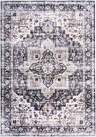 Bohemian Distressed Machine Washable Non Slip Area Rug