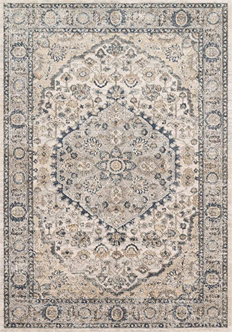 Loloi II Teagan Collection TEA-03 Denim / Pebble, Traditional 11'-6" x 15' Area Rug