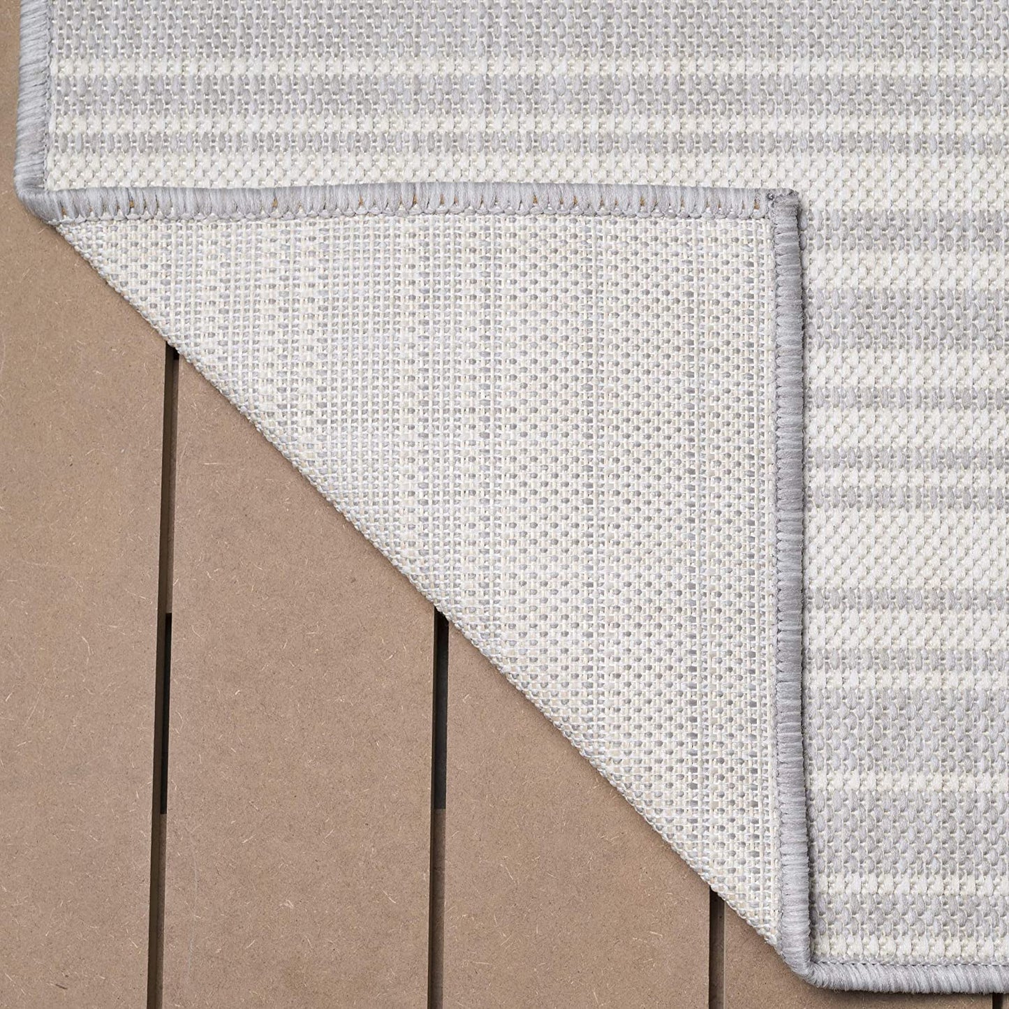 Modern Area Rugs for Indoor Outdoor Stripes Grey / White