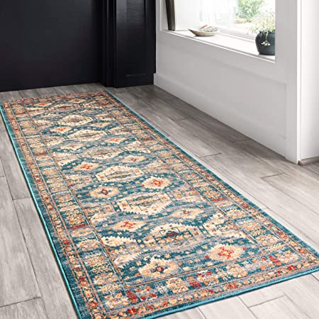 Loloi ll Isadora Collection Distressed Persian Area Rug, 2'-7" x 8'-0" Runner, Oatmeal/Multi