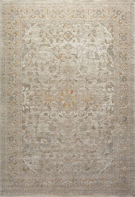 Chris Loves Julia x Loloi Rosemarie ROE-04 Graphite / Multi Oriental Area Rug 18" x 18" Sample Swatch