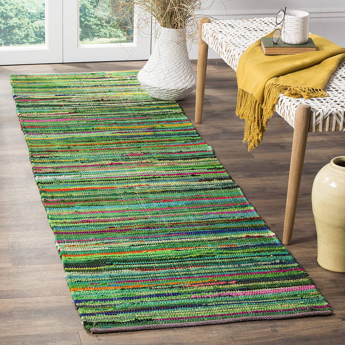Hand Made Green and Multi Area Rug