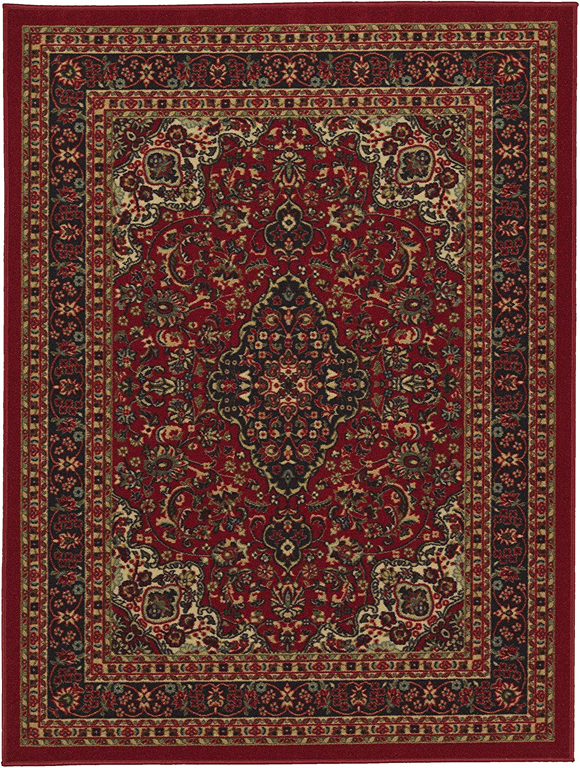 Persian Oriental Design Red Non-Skid Area Rugs