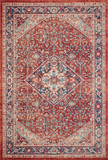 Loloi II Nour Collection NU-01 Lava / Navy, Transitional 9' x 13'-3" Area Rug