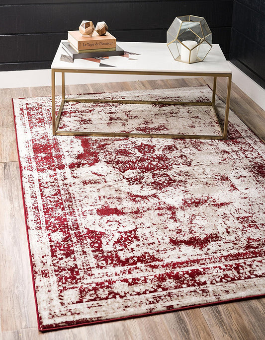 Vintage Distressed Burgundy Area Rugs