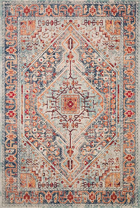 Loloi II Nour Collection NU-01 Lava / Navy, Transitional 9' x 13'-3" Area Rug