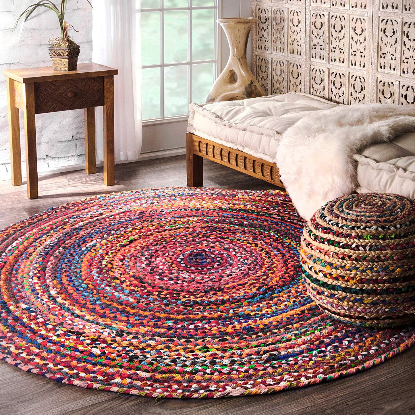 Hand Braided Multi Soft Area Rugs