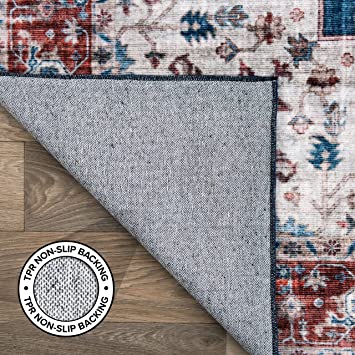 Bohemian Distressed Machine Washable Non Slip Area Rug
