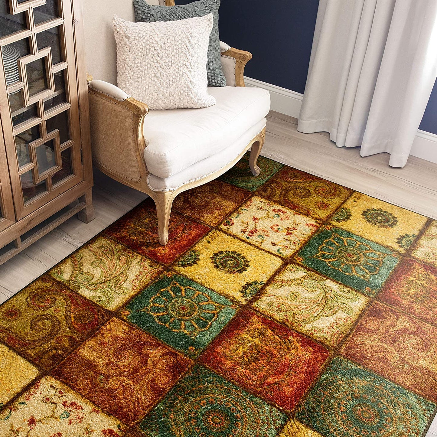 Panel Design Area Rug Artifact Panel Patchwork Soft Area Rug, Multi – Joanna Home Decor