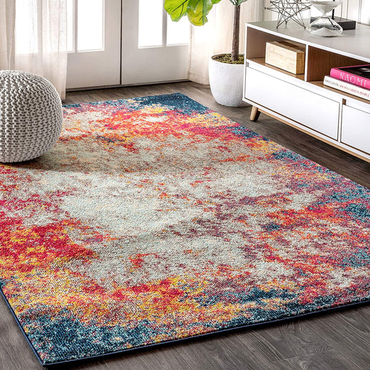 JONATHAN Y Contemporary POP Modern Abstract Multi/Yellow soft Area Rug