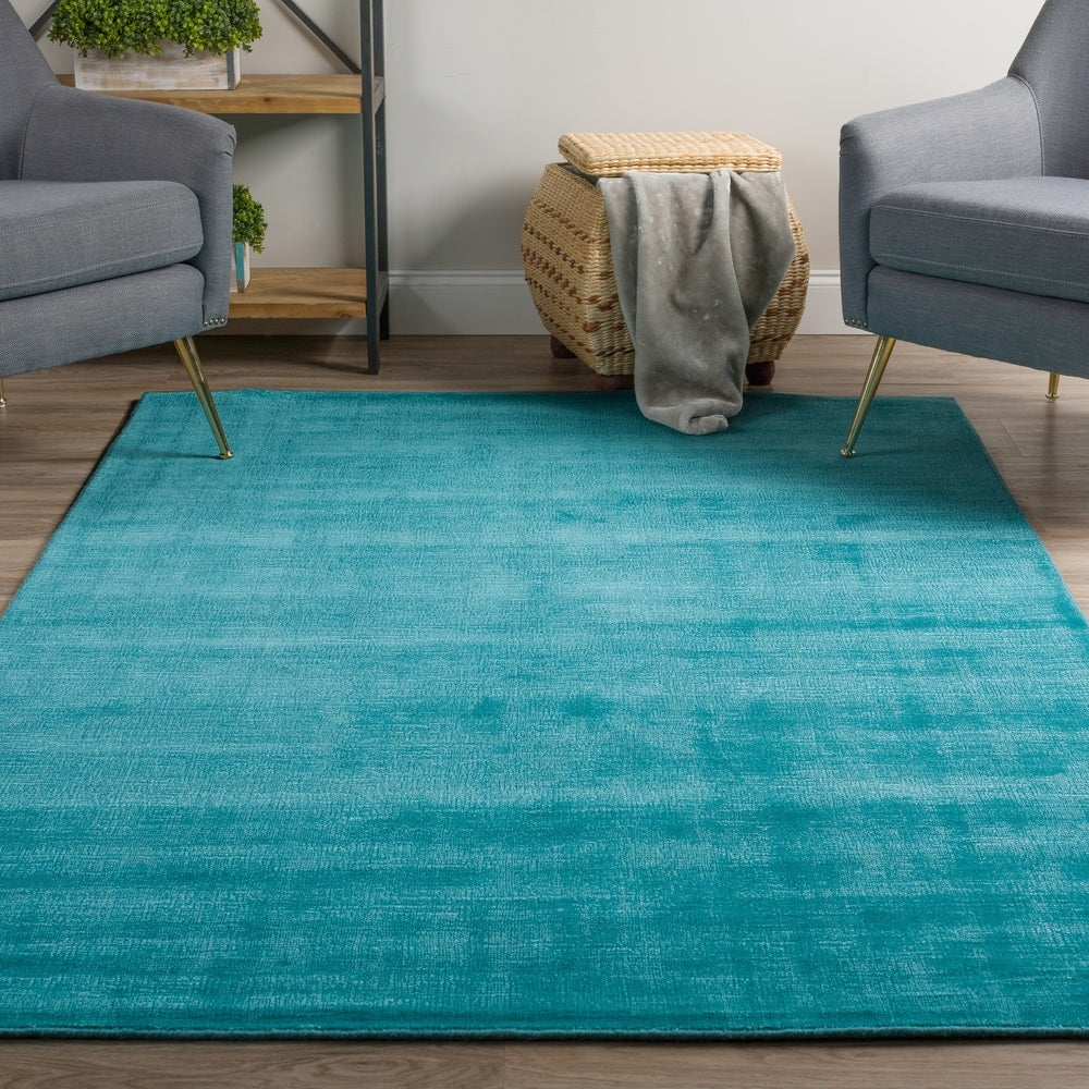 Garrett Solid Blue Area Rug