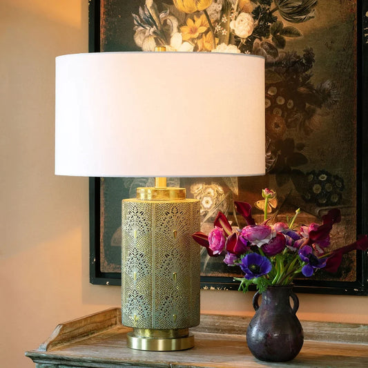 Adele Pierced Metal Lamp - 18"L x 18"W x 26"H