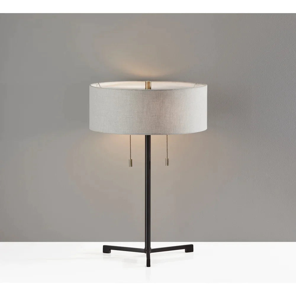 Adesso Black or Brushed Steel Wesley Table Lamp