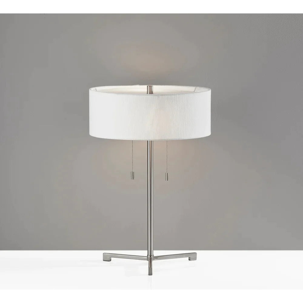 Adesso Black or Brushed Steel Wesley Table Lamp