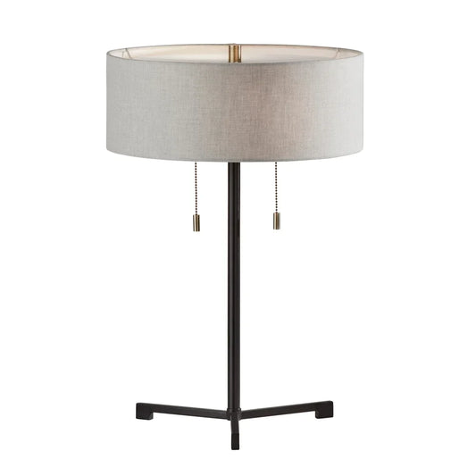 Adesso Black or Brushed Steel Wesley Table Lamp