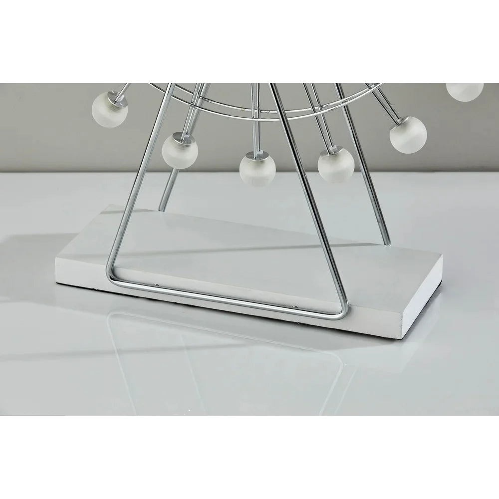 Adesso Coney Large Chrome LED Ferris Wheel Table Lamp