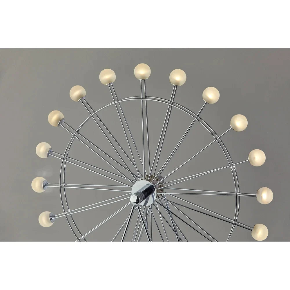 Adesso Coney Large Chrome LED Ferris Wheel Table Lamp