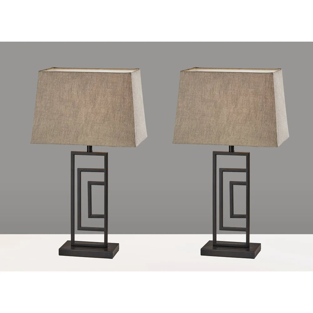 Adesso Kyle Antique Bronze Table Lamp (Set of 2)