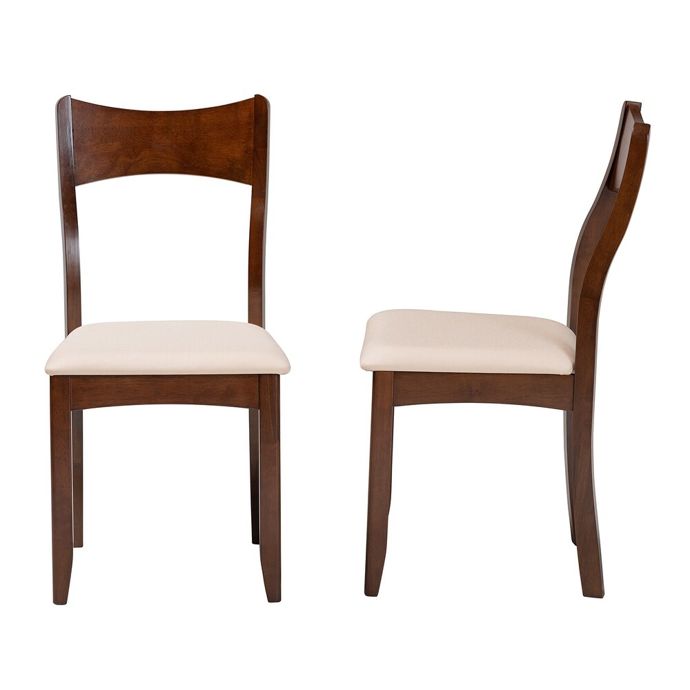 Adreana Mid-Century Modern Dark Brown Finished Wood 2-Piece Dining Chair Set