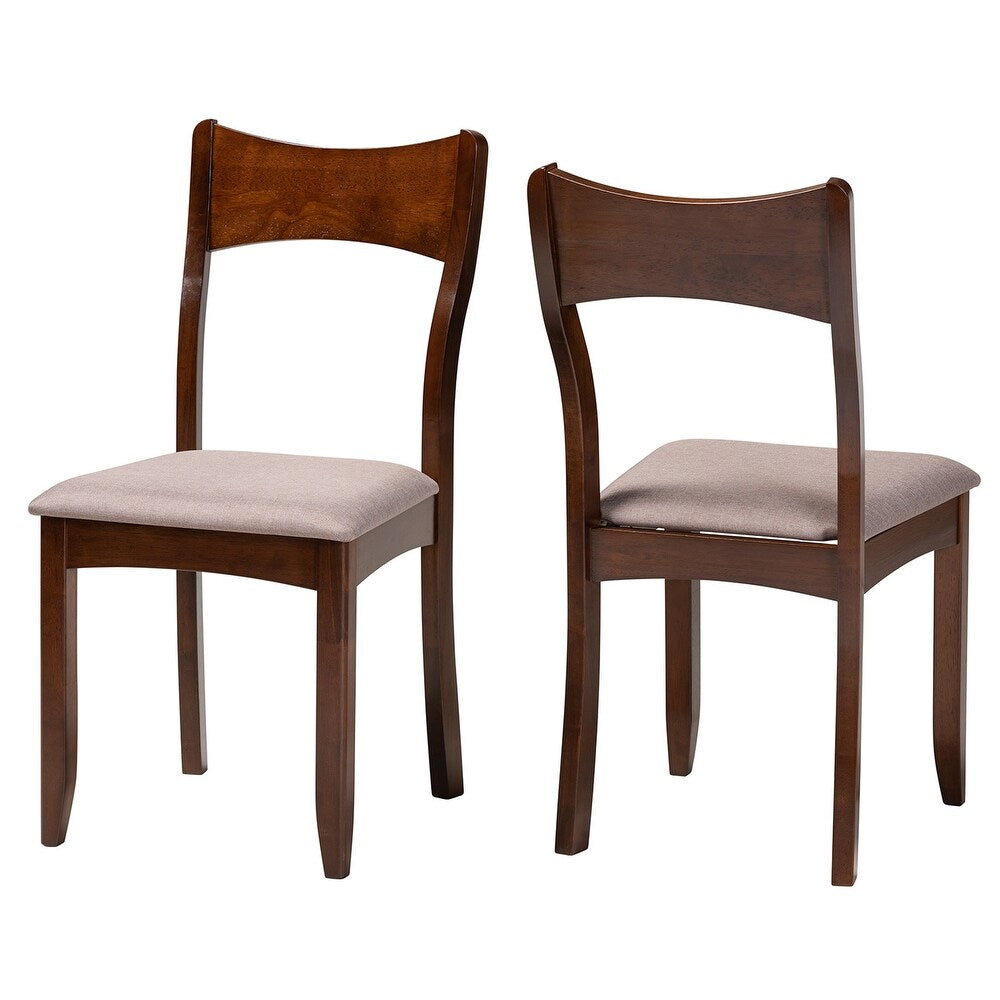 Adreana Mid-Century Modern Dark Brown Finished Wood 2-Piece Dining Chair Set