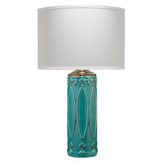 Alden Décor Tabitha Table Lamp in Turquoise Ceramic