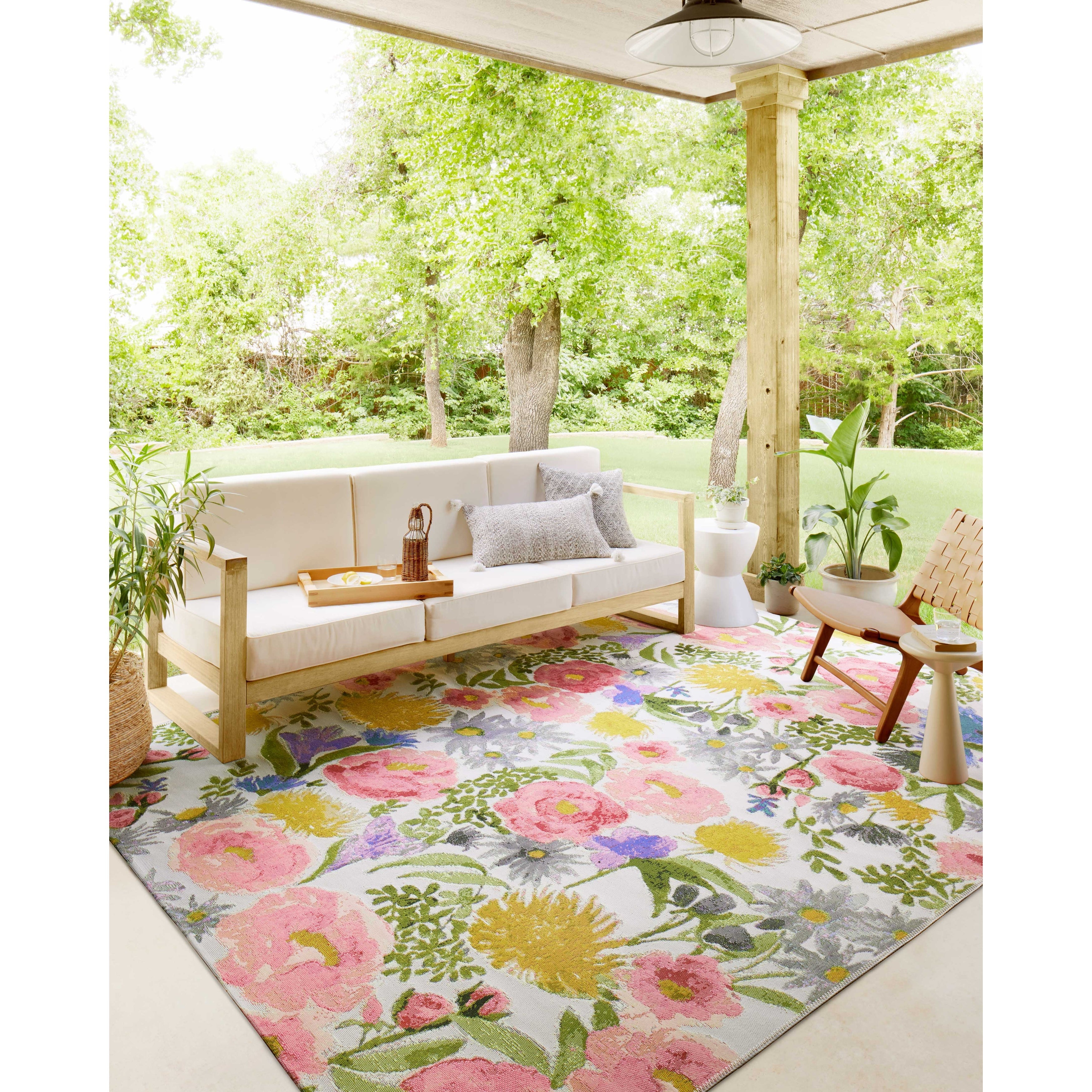 Botanical Pattern Area Rugs Alexander Home Botanical Garden Indoor / Outdoor Area Rug – Joanna Home ...