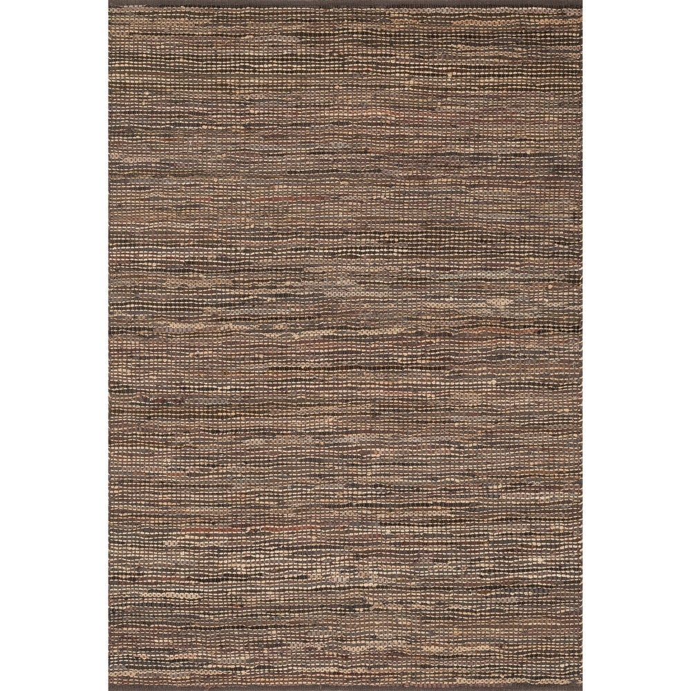 Home Farmhouse Jute and Leather Handwoven Area Rug