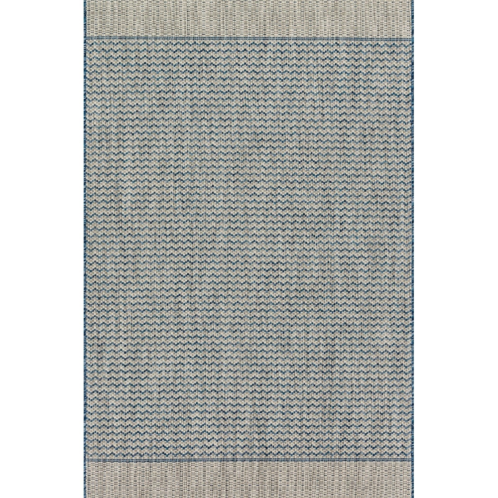 Havannah Indoor/ Outdoor Chevron Stripe Patio Rug - Grey/Blue