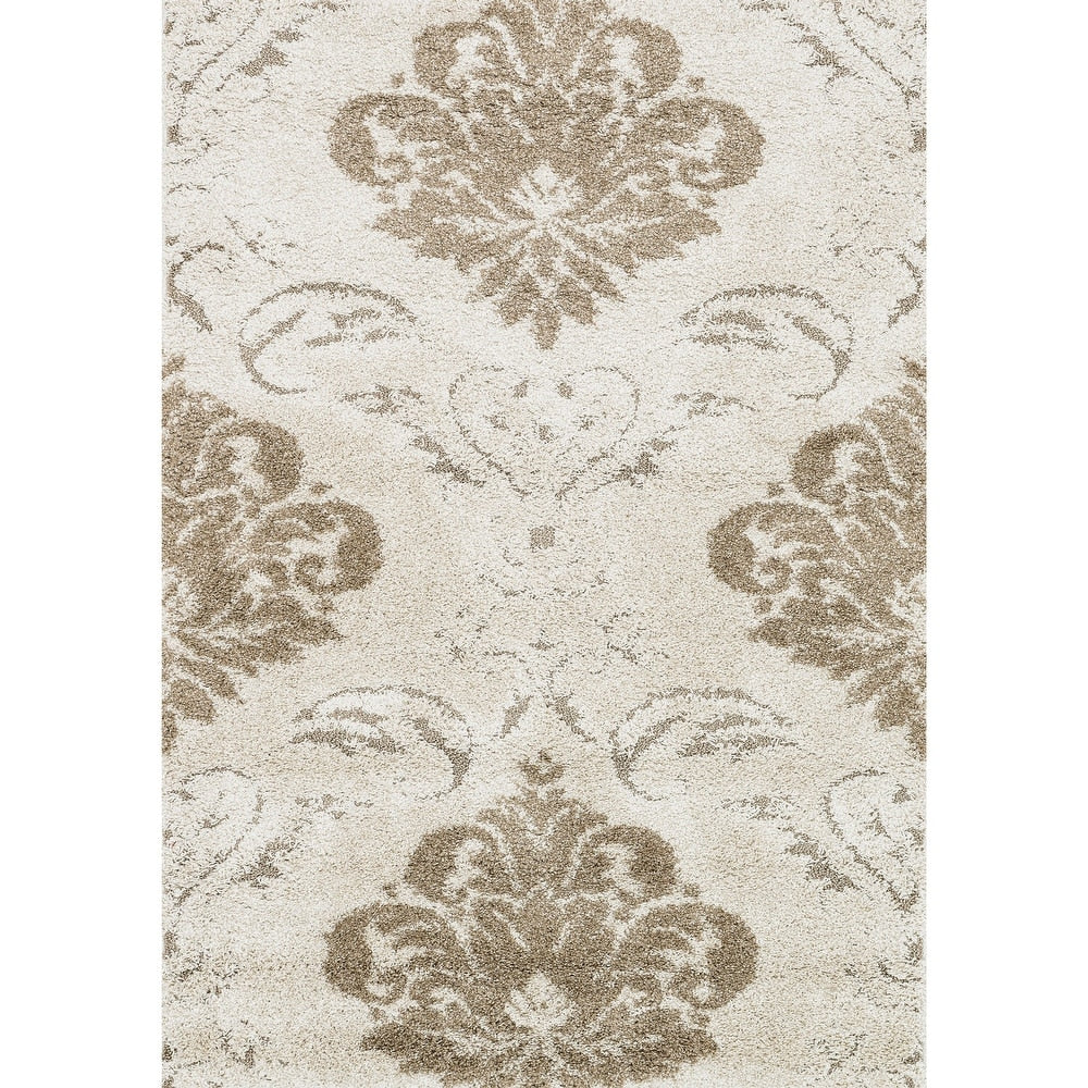 Julian Transitional Damask Shag Soft Area Rug