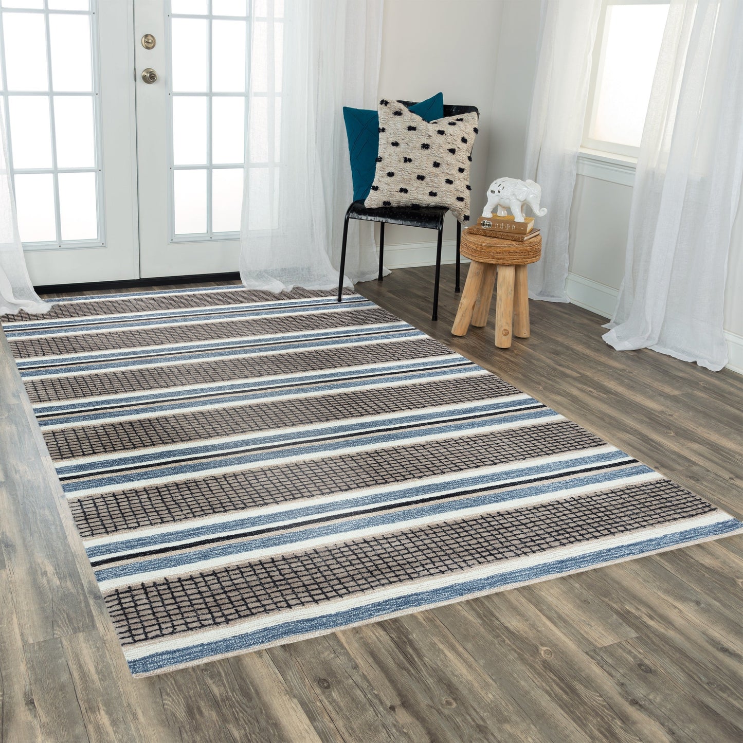 Jupiter Collection Hand Tufted Modern Stripe Soft Area Rug