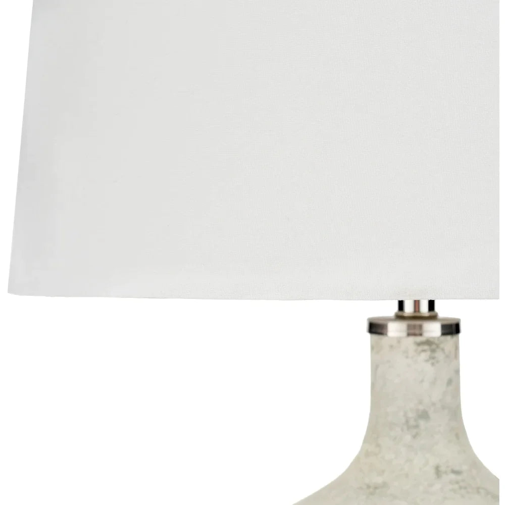 Amedea White Marbled Glass Table Lamp