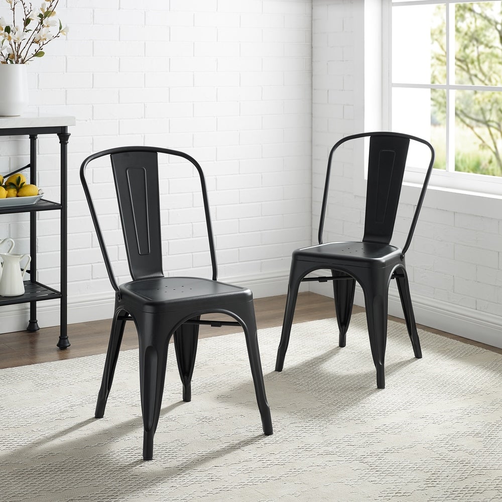 Carbon Loft Salian 2-piece Matte Black 17-inch Metal Chair - N/A