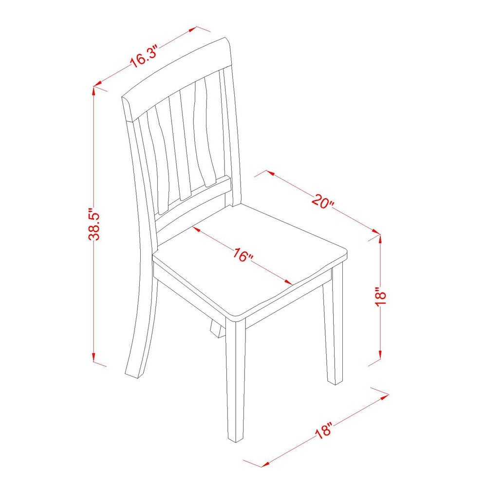 East West Furniture Antique Two-tone Dining Chairs (Set of 2) - ANC-WHI-W