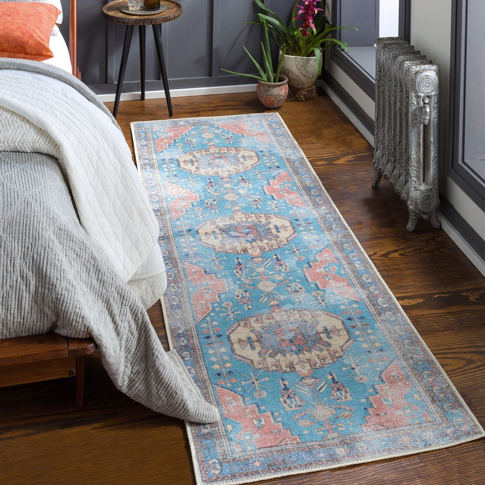 Vintage Global Printed Machine Washable Area Soft Rug