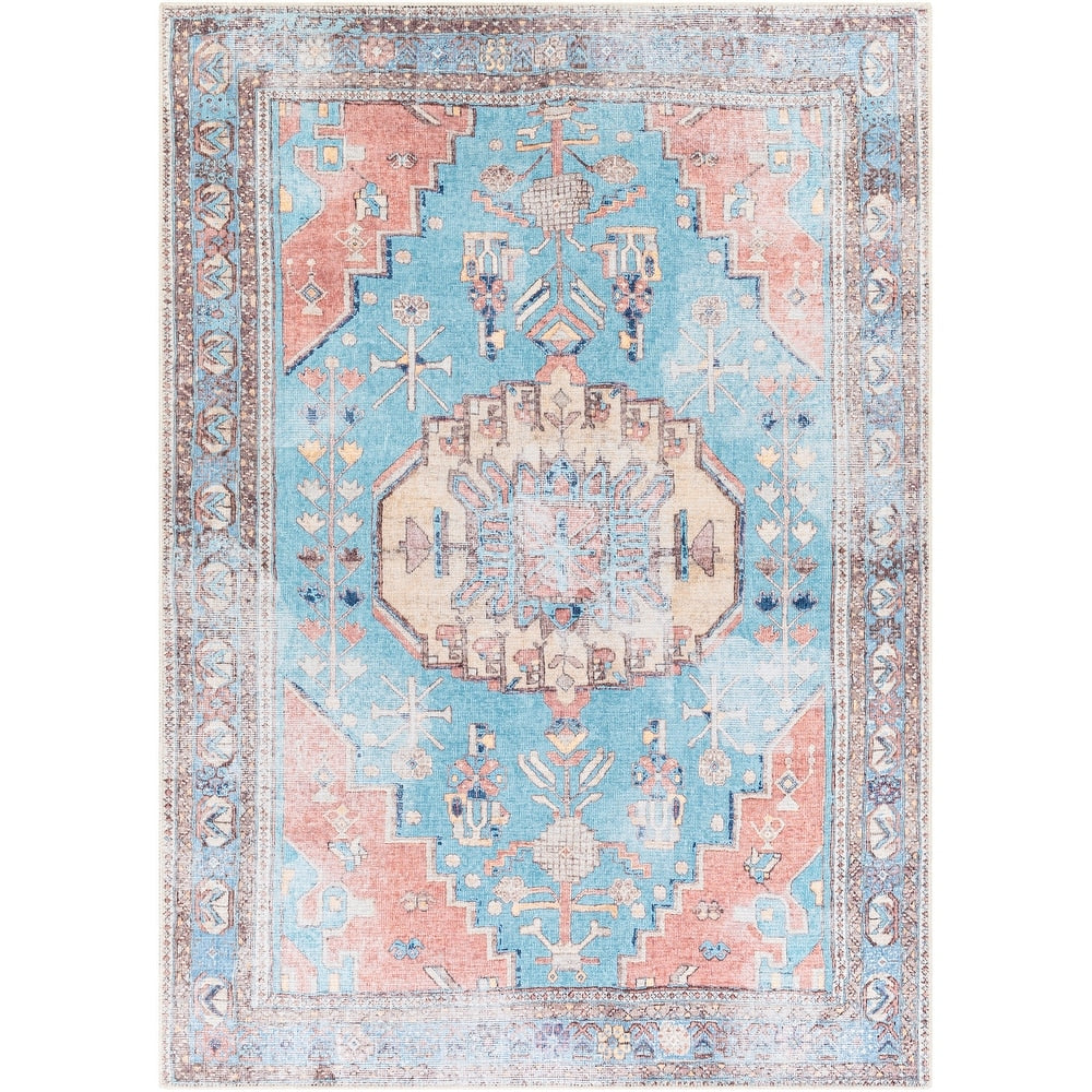 Vintage Global Printed Machine Washable Area Soft Rug