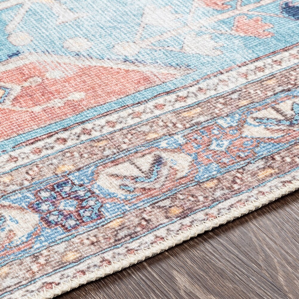 Vintage Global Printed Machine Washable Area Soft Rug