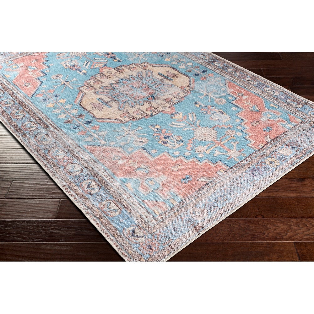 Vintage Global Printed Machine Washable Area Soft Rug