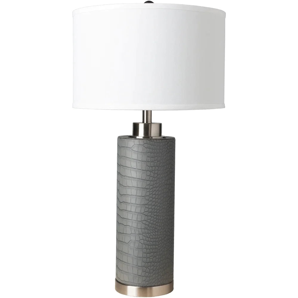 Arodue Table Lamp with Grey Base and White Shade