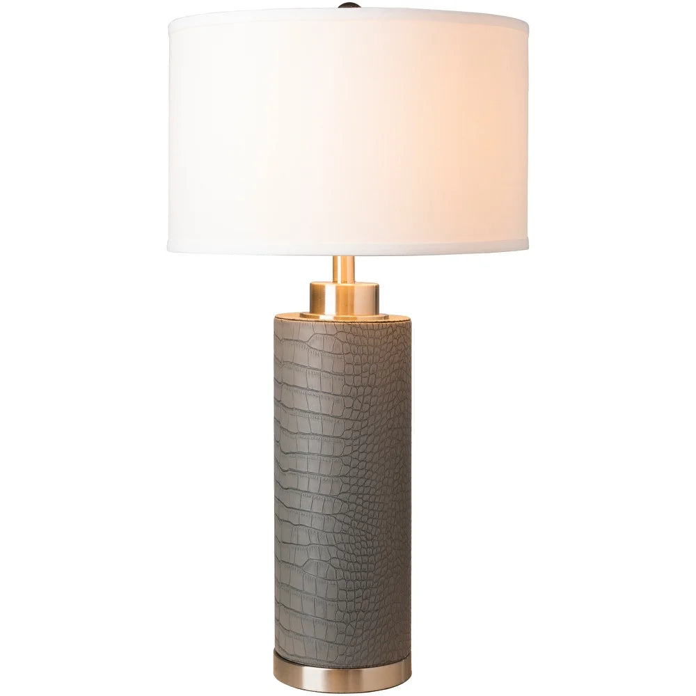 Arodue Table Lamp with Grey Base and White Shade