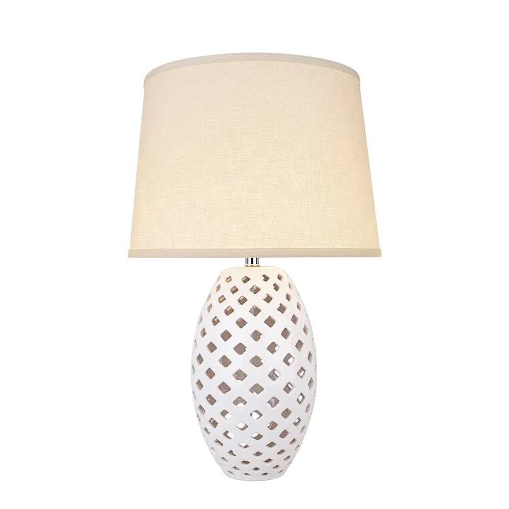 Aspen Creative 22" High Ceramic Table Lamp, Beige and Hardback Empire Shaped Lamp Shade Beige, 13" Wide