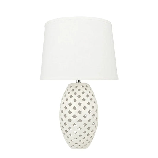 Aspen Creative 22" High Ceramic Table Lamp, Beige and Hardback Empire Shaped Lamp Shade Beige, 13" Wide