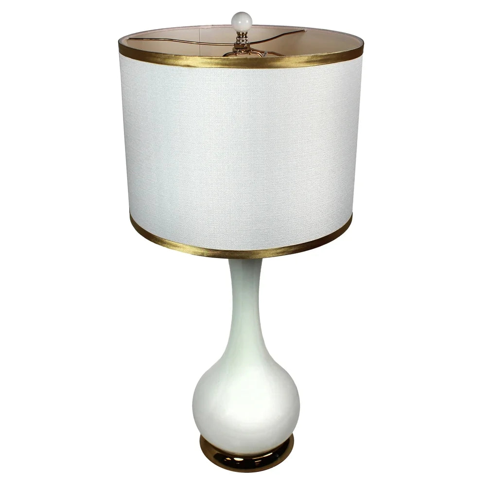 Avalon Gold and White Glass Tear Drop Jar Table Lamp - Set of 2