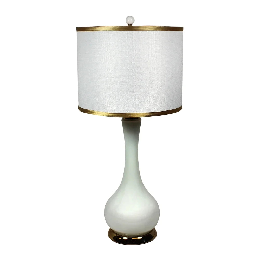 Avalon Gold and White Glass Tear Drop Jar Table Lamp - Set of 2