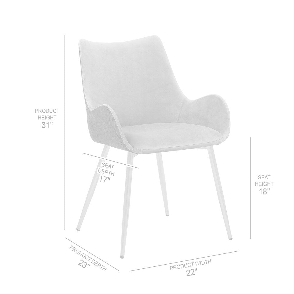 Avery Fabric Dining Room Chair with Metal Legs