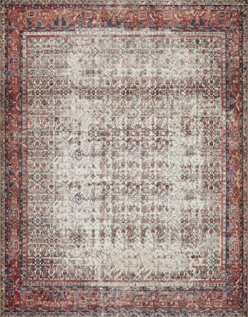 Loloi II Layla Collection LAY-02 Spice / Marine, Traditional 7'-6" x 9'-6" Area Rug