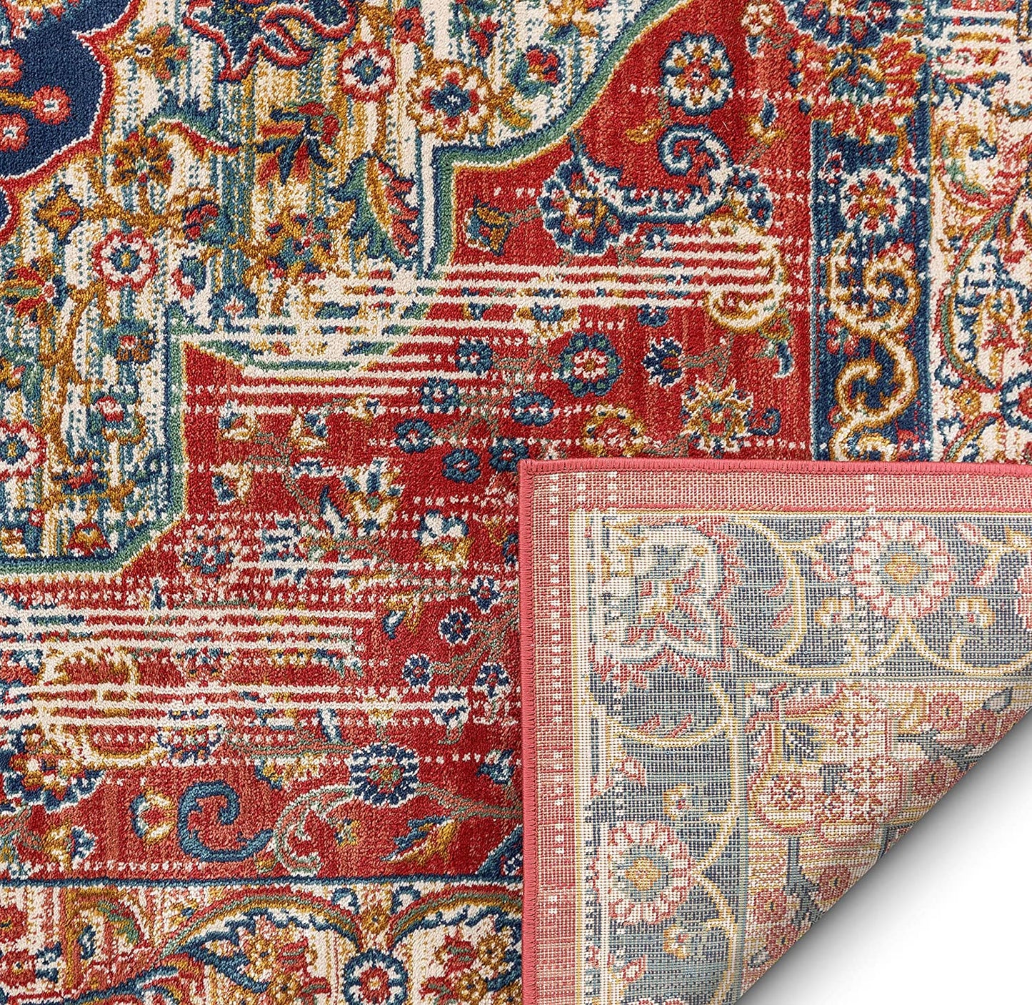 Alice Red Traditional Medallion Area Rug