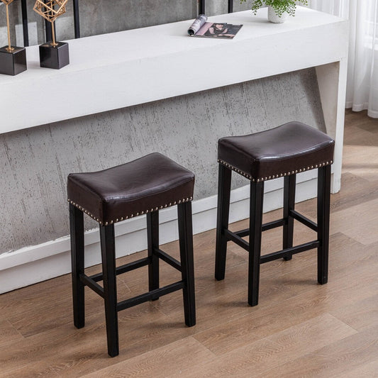 Backless Faux Leather Chairs