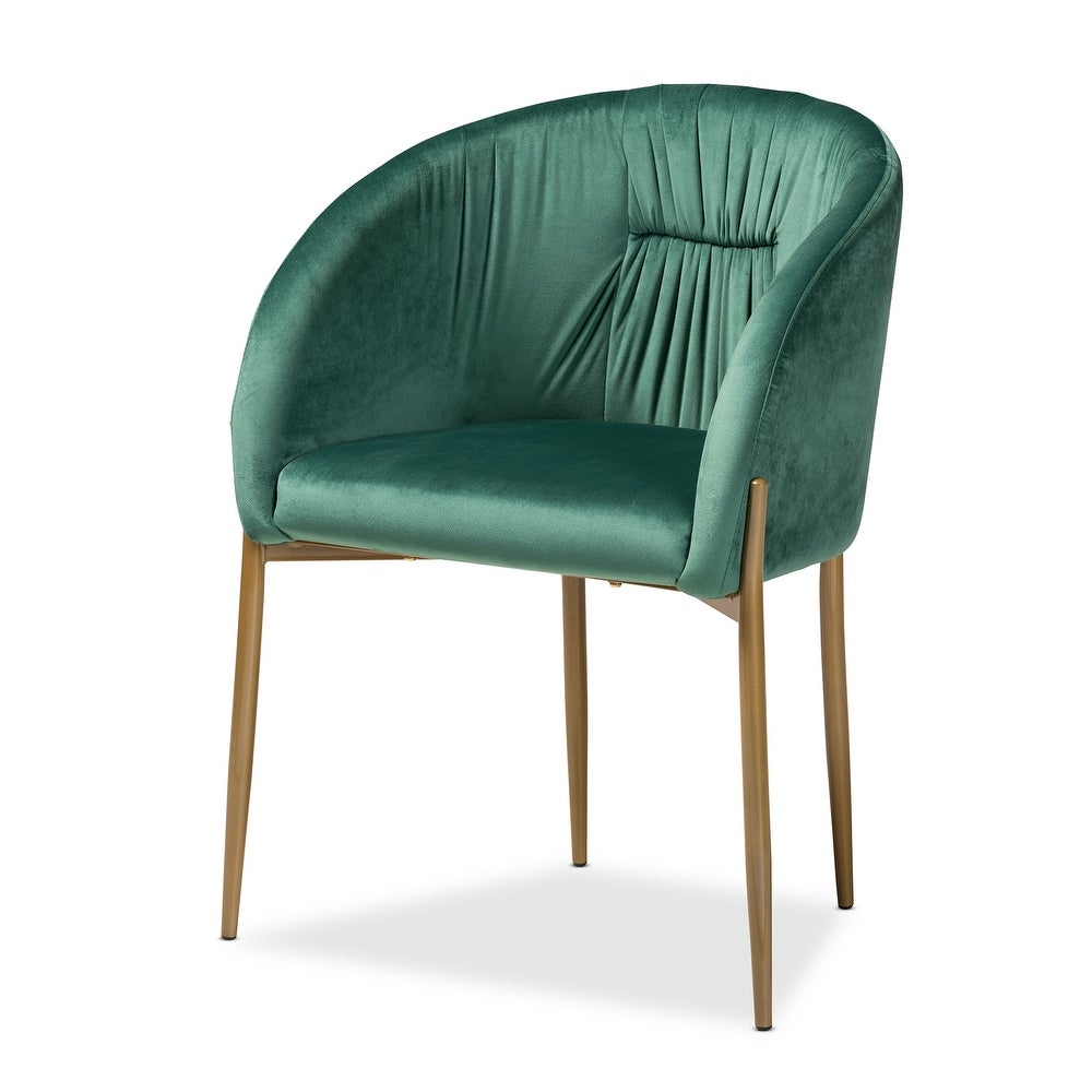 Ballard Modern Luxe and Glam Velvet and Metal Dining Chair