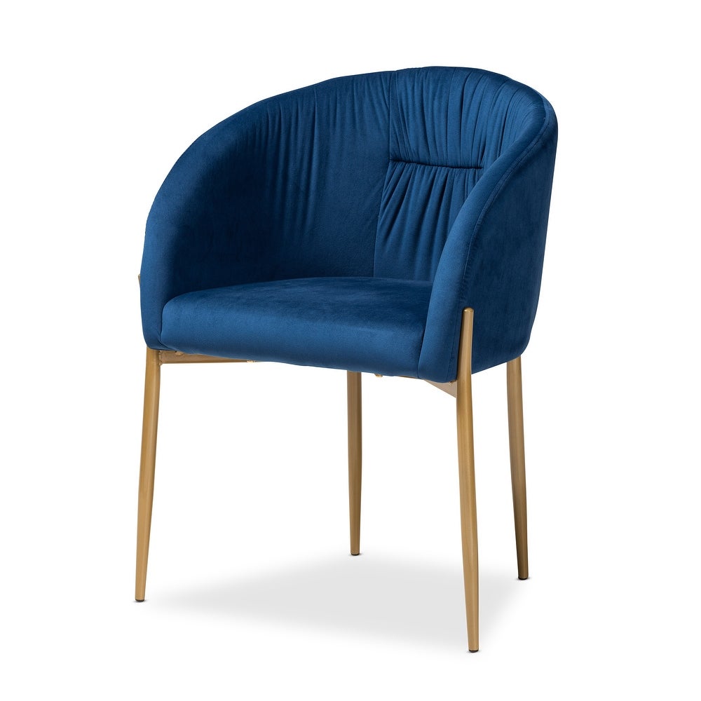 Ballard Modern Luxe and Glam Velvet and Metal Dining Chair