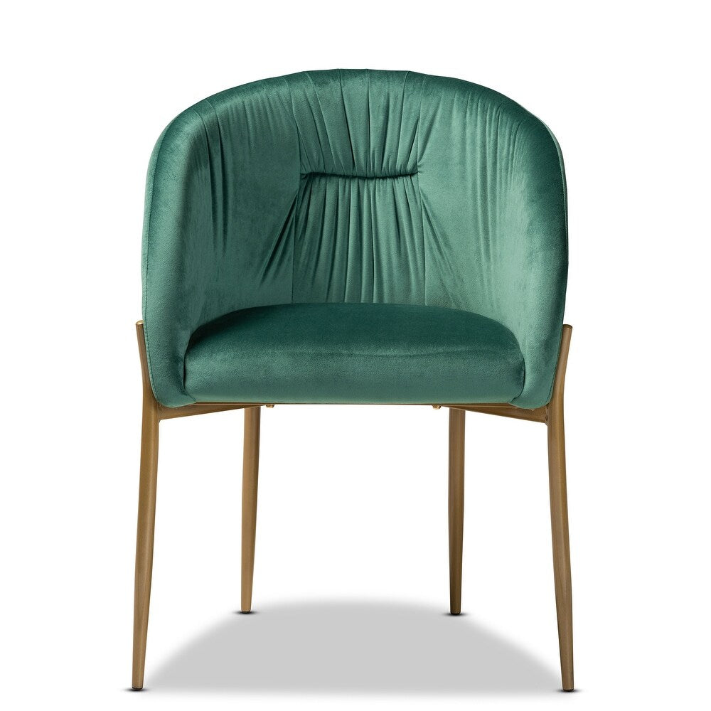 Ballard Modern Luxe and Glam Velvet and Metal Dining Chair